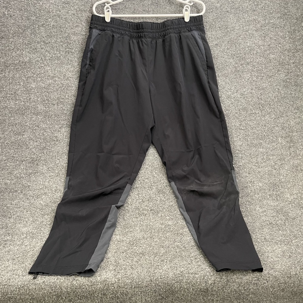Under Armour Squad Warm Up Pants Women's Size XL Ankle Zip 1343048 Black